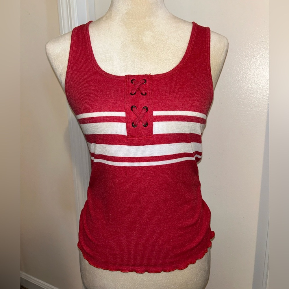 Red and White Striped Tank